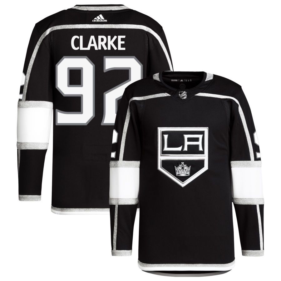 Men's Los Angeles Kings #92 Brandt Clarke Black Home Authentic Stitched Hockey Jersey