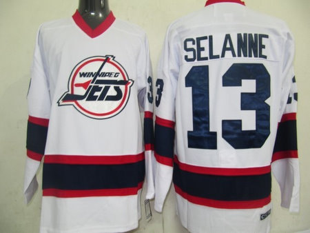 New Jets 13 Selanne WHITE Jerseys CCM