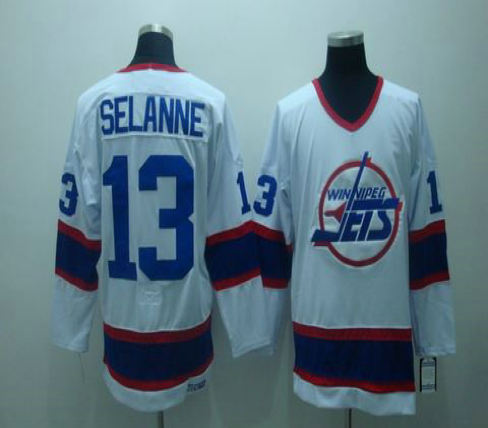 NHL New York Jets 13 Selanne White Jerseys