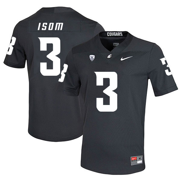 Washington State Cougars 3 Daniel Isom Black College Football Jersey