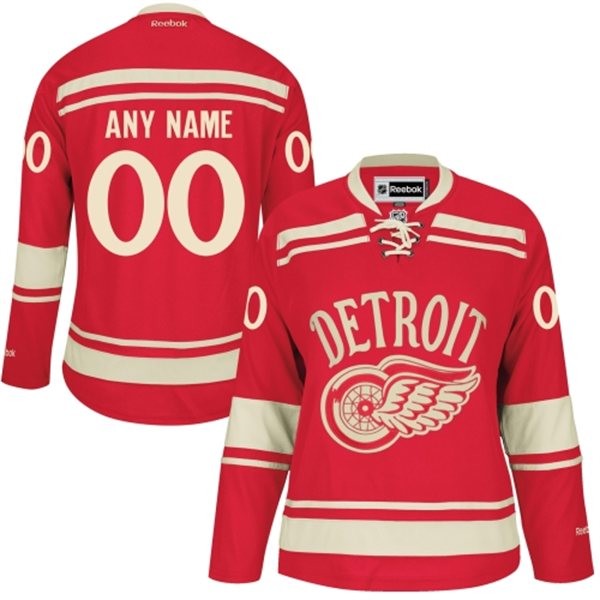 Women's Reebok Detroit Red Wings Customized Authentic Red 2014 Winter Classic NHL Jersey