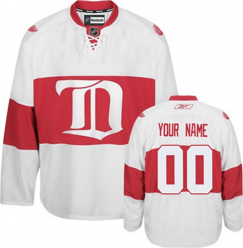 Women's Reebok Detroit Red Wings Customized Authentic White Third NHL Jersey