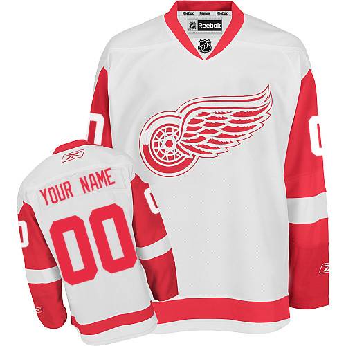 Women's Reebok Detroit Red Wings Customized Authentic White Away NHL Jersey