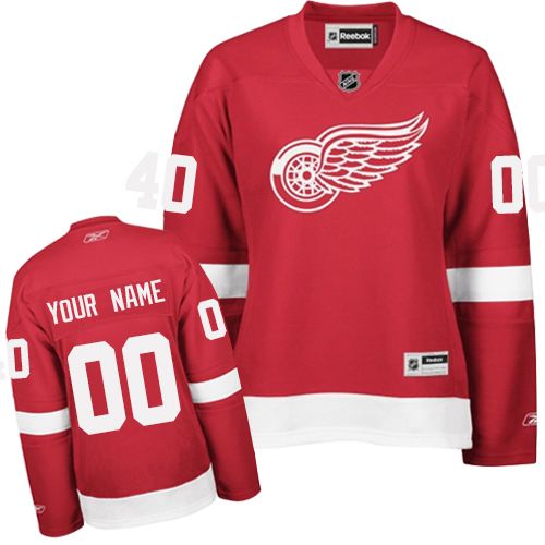 Women's Reebok Detroit Red Wings Customized Authentic Red Home NHL Jersey