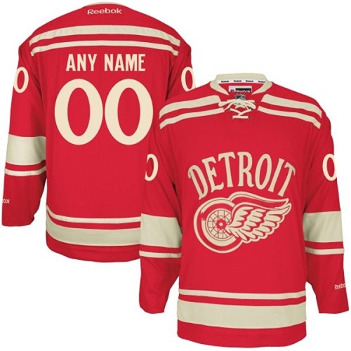 Men's Reebok Detroit Red Wings Customized Authentic Red 2014 Winter Classic NHL Jersey