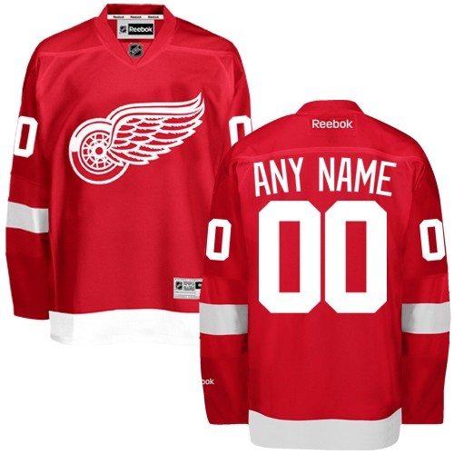 Men's Reebok Detroit Red Wings Customized Authentic Red Home NHL Jersey