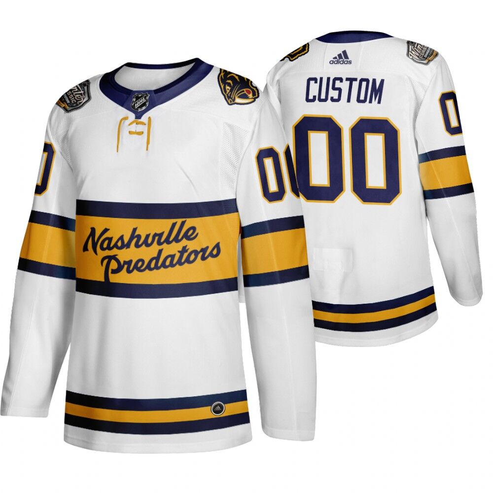 Predators Customized White 2020 Winter Classic Adidas Jersey