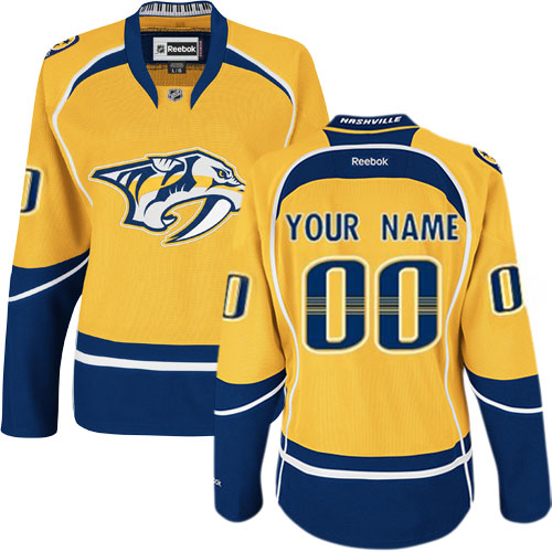 Women's Reebok Nashville Predators Customized Authentic Gold Home NHL Jersey