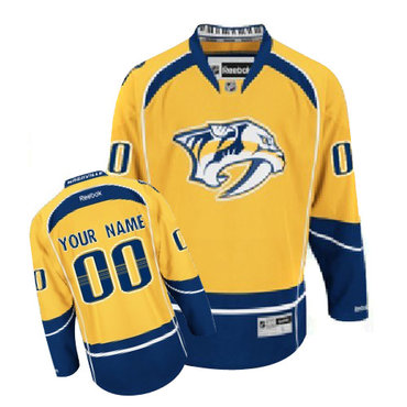 Men's Reebok Nashville Predators Customized Authentic Gold Home NHL Jersey