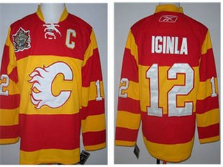 calgary flames #12 iginla red throwback