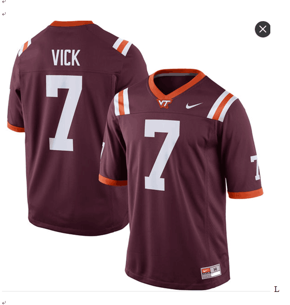 Nike Men's Virginia Tech Hokies 7 Michael Vick Maroon Replica College Alumni Jersey