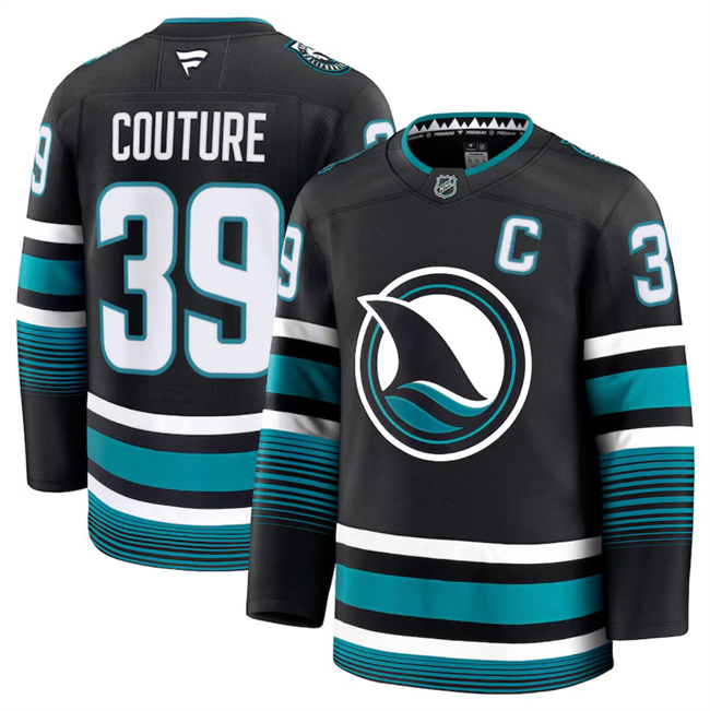 Men's San Jose Sharks Active Player Custom Black 2024-25 Alternate Stitched Hockey Jersey