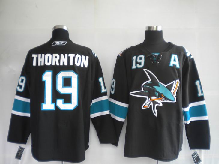 NHL Jerseys San Jose Sharks 19 Joe Thornton BLACK