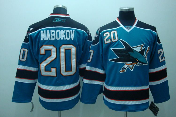 RBK NHL Jerseys San Jose Sharks 20 Nabokov blue