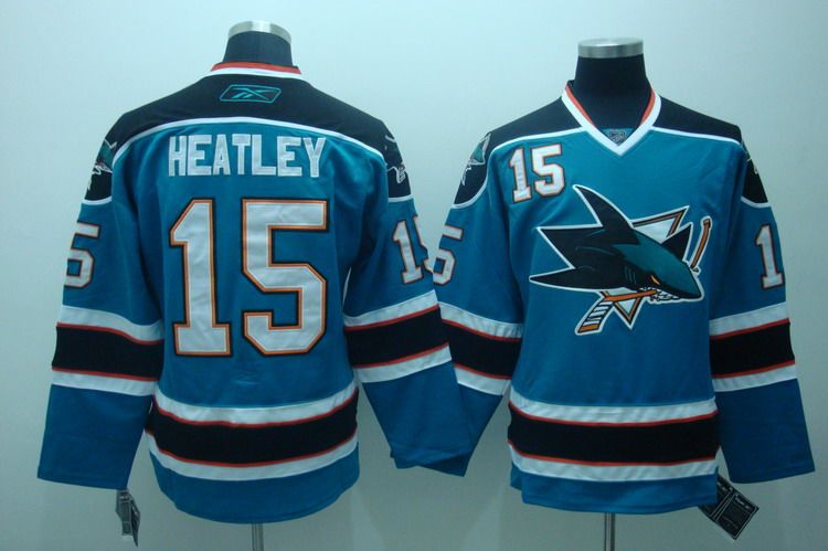 RBK NHL Jerseys San Jose Sharks 15 Heatley blue