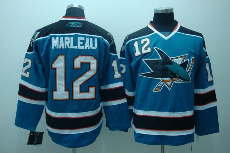 RBK NHL Jerseys San Jose Sharks 12 Marleau blue