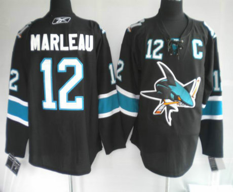 San Jose Sharks 12# MARLEAU black jerseys