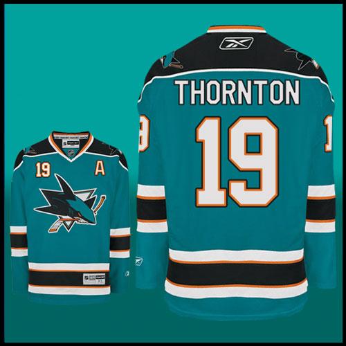 NHL San Jose Sharks #19 Joe Thornton Green Jersey