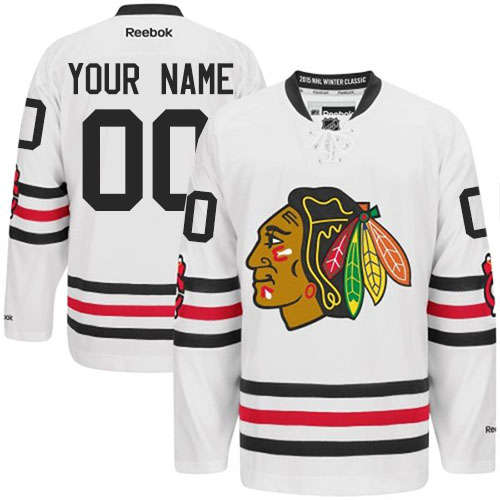 Youth Reebok Chicago Blackhawks Customized Authentic White 2015 Winter Classic NHL Jersey