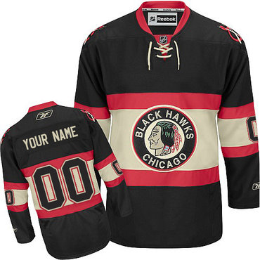 Youth Reebok Chicago Blackhawks Customized Authentic Black New Third NHL Jersey