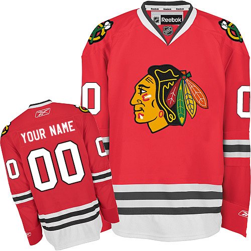 Youth Reebok Chicago Blackhawks Customized Authentic Red Home NHL Jersey