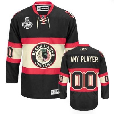 customized chicago blackhawks jersey black third stanley cup finals man hockey jersey