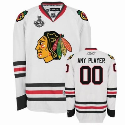 customized chicago blackhawks jersey white road stanley cup finals man hockey jersey