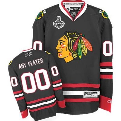 customized chicago blackhawks jersey black new third stanley cup finals man hockey