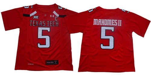 Red Raiders #5 Patrick Mahomes Red Limited Stitched College Jersey