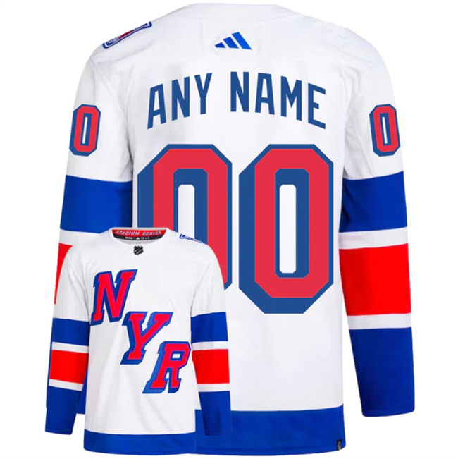 Men's New York Rangers Custom White 2024 Stadium Series Stitched Jersey