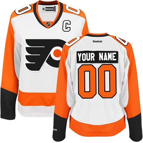 Women's Reebok Philadelphia Flyers Customized Authentic White Away NHL Jersey