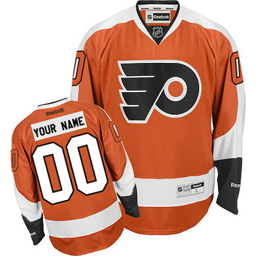 Men's Reebok Philadelphia Flyers Customized Authentic Orange Home NHL Jersey