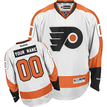 Men's Reebok Philadelphia Flyers Customized Authentic White Away NHL Jersey