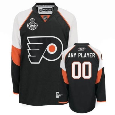 Customized Philadelphia Flyers Jersey Black Third Man With Stanley Cup Finals Patch Hockey Jersey