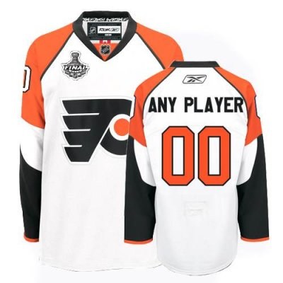 customized philadelphia flyers jersey white road man with stanley cup finals patch hockey jersey