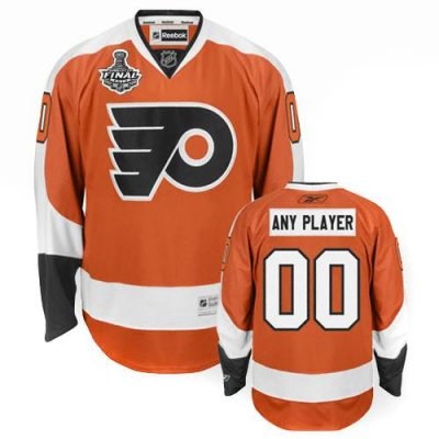 customized philadelphia flyers jersey orange home man with stanley cup finals hockey jersey