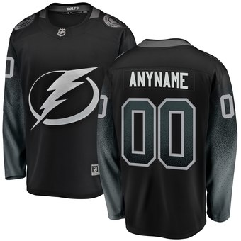 Men's Tampa Bay Lightning Fanatics Branded Black Alternate Breakaway Custom Jersey