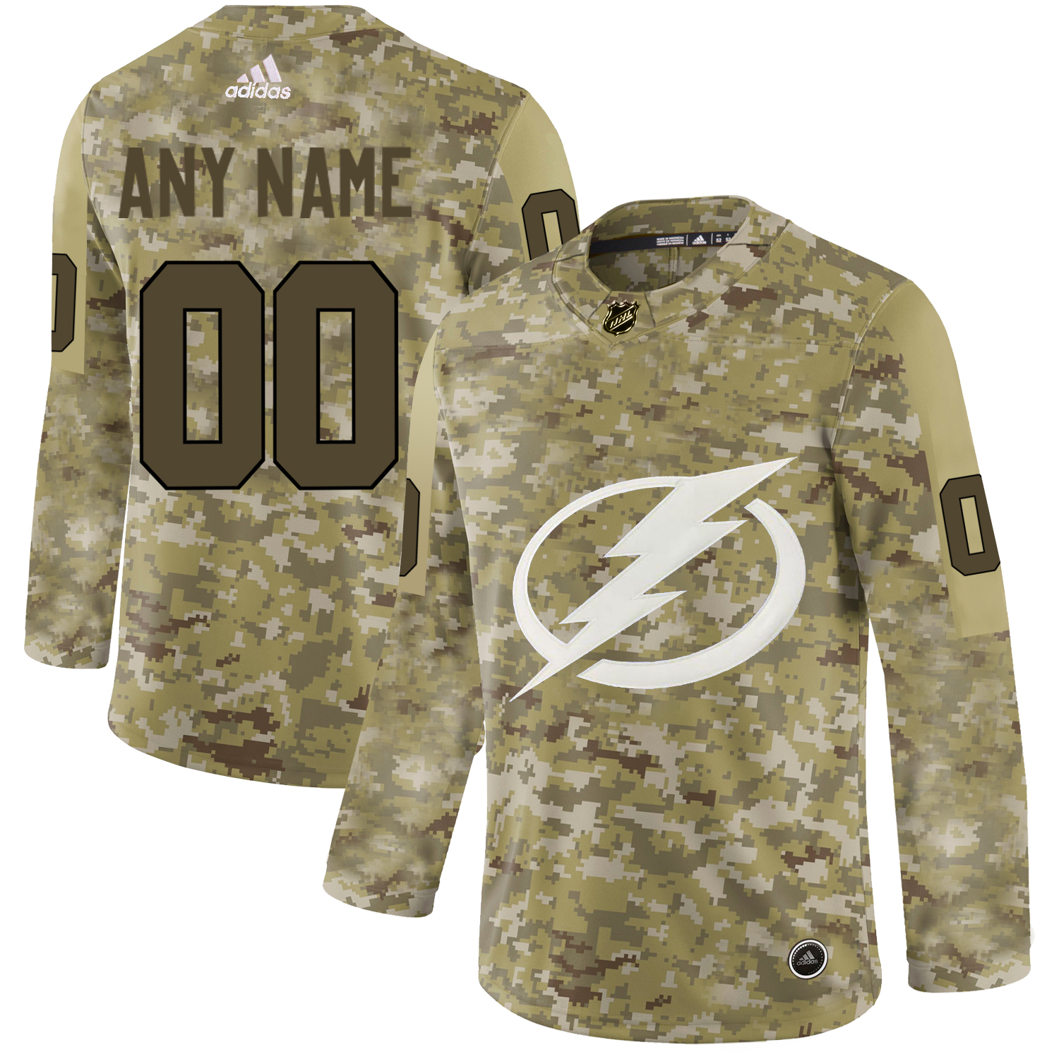 Tampa Bay Lightning Camo Men's Customized Adidas Jersey