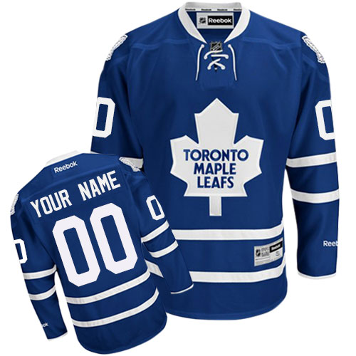 Men's Reebok Toronto Maple Leafs Customized Authentic Royal Blue Home NHL Jersey