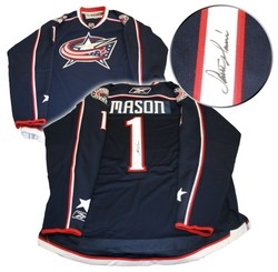 nhl columbus blue jackets #1 mason blue jersey