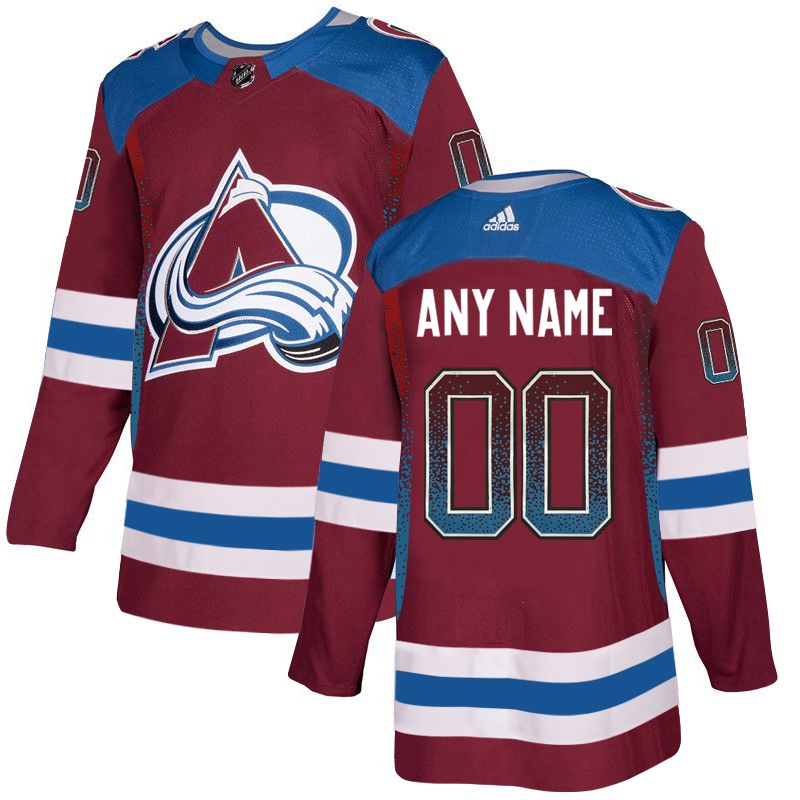 Colorado Avalanche Red Men's Customized Drift Fashion Adidas Jersey