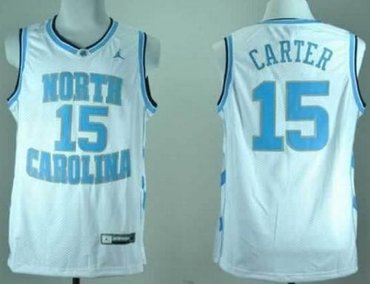 North Carolina #15 Vince Carter White Stitched NCAA Jersey