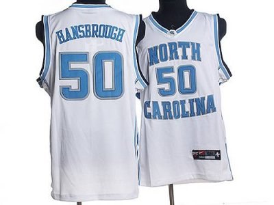 north carolina #50 tyler hansbrough white embroidered ncaa jersey