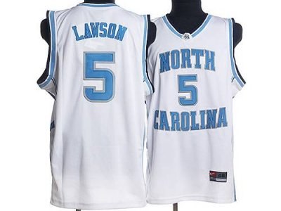 north carolina #5 ty lawson white embroidered ncaa jersey