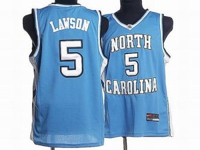 north carolina #5 ty lawson blue embroidered ncaa jersey