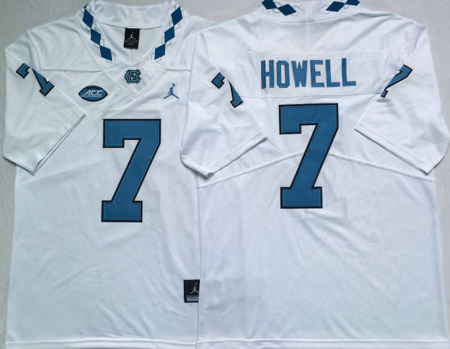 North Carolina Tar Heels 7 Sam Howell White College Football Jersey