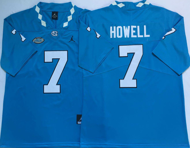 North Carolina Tar Heels 7 Sam Howell Blue College Football Jersey