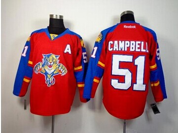 Florida Panthers #51 Brian Campbell Red Home Stitched NHL Jersey