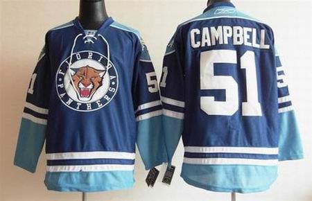 Florida Panthers 51 Brian Campbell Embroidered Blue Third jerseys