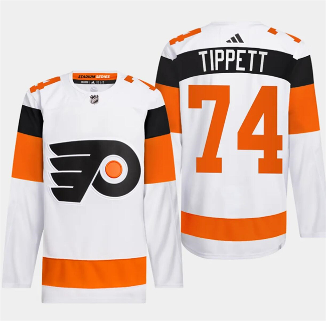 Men's Philadelphia Flyers #74 Owen Tippett White 2024 Stadium Series Stitched JerseyS